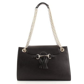 Gucci Emily Chain Flap Shoulder Bag Leather Large