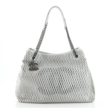 Chanel CC Logo Charm Tote Perforated Leather Medium