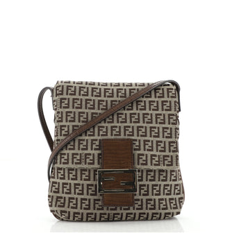 Fendi Vintage Flap Crossbody Bag Zucchino Canvas Small