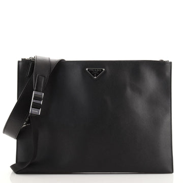 Prada Logo Pouch Saffiano Leather Large
