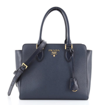 Prada Convertible Open Tote Saffiano with Soft Calf Small
