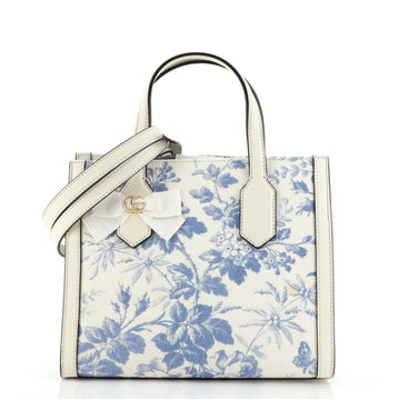 Gucci GG Ribbon Tote Printed Linen Small