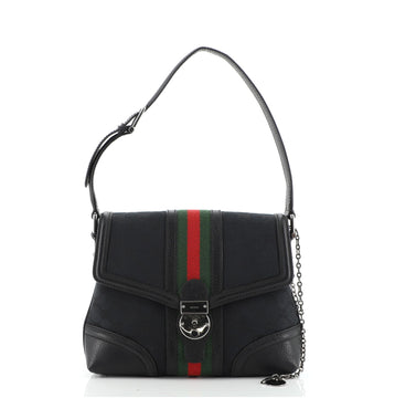 Gucci Treasure Flap Shoulder Bag GG Canvas Small