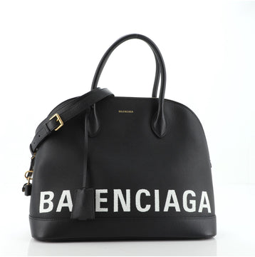 Balenciaga Logo Ville Bag Leather Medium