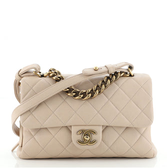 Chanel Trapezio Flap Bag Quilted Sheepskin Small