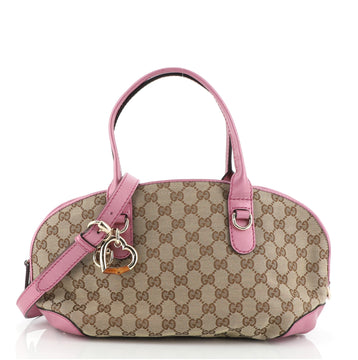 Gucci Heart Bit Convertible Top Handle Bag GG Canvas Small