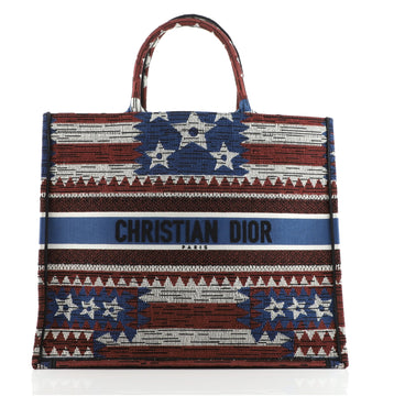 Christian Dior Book Tote Embroidered Canvas