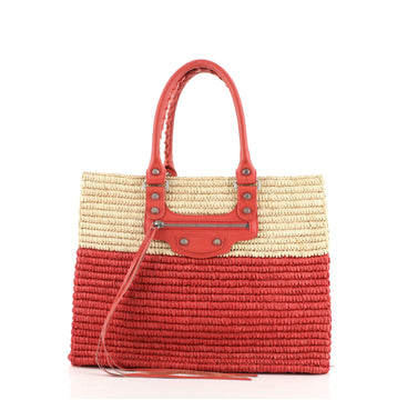 Balenciaga Panier Shopping Tote Woven Raffia XS
