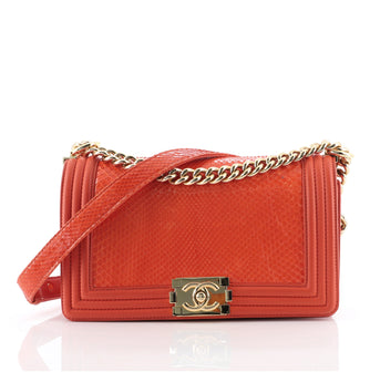 Chanel Boy Flap Bag Python Old Medium