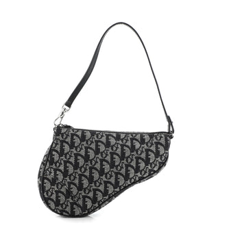 Christian Dior Vintage Saddle Bag Diorissimo Canvas Mini