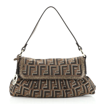 Fendi Chef Flap Bag Zucca Canvas Small