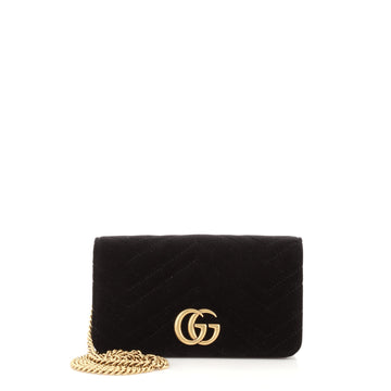 Gucci GG Marmont Chain Flap Bag Matelasse Velvet Mini
