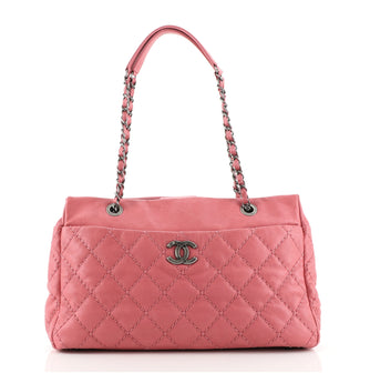 Chanel Stitch It Tote Quilted Calfskin East West
