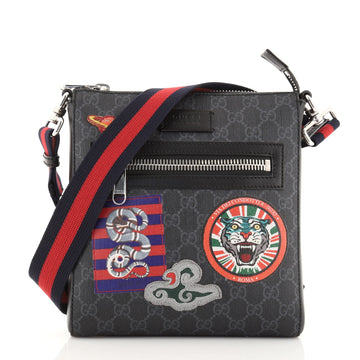 Gucci Night Courrier Zip Messenger GG Coated Canvas with Applique Small