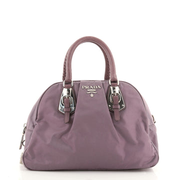 Prada Buckle Dome Satchel Tessuto Medium