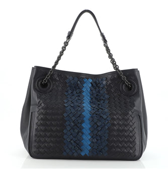 Bottega Veneta Accordion Chain Tote Intrecciato Nappa with Fringe Detail Medium