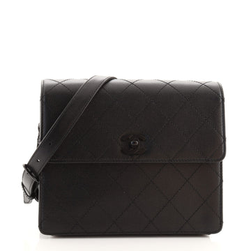 Chanel Vintage CC Flap Shoulder Bag Stitched Caviar Small