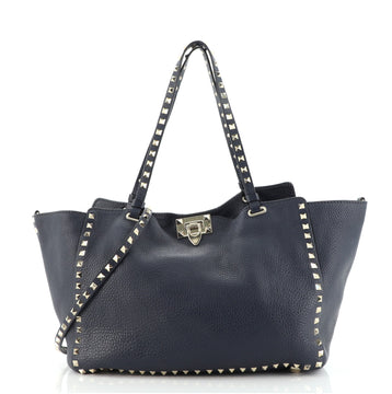 Valentino Rockstud Tote Pebbled Leather Medium
