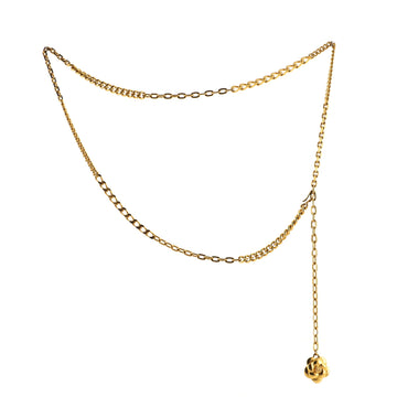 Chanel Vintage Camellia Charm Chain Belt Metal