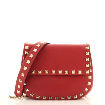 Valentino Rockstud Saddle Crossbody Bag Leather Mini