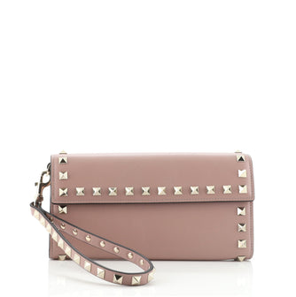 Valentino Rockstud Wristlet Wallet Leather