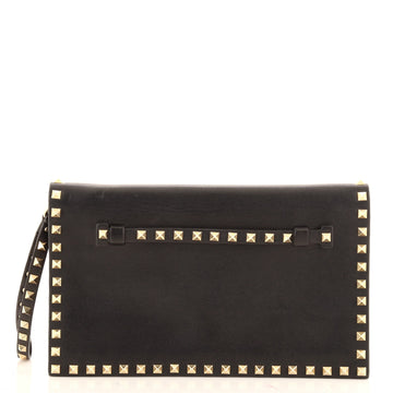 Valentino Rockstud Flap Clutch Leather
