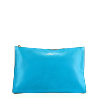 Valentino Zip Pouch Leather Large