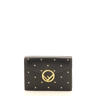 Fendi F is Fendi Trifold Wallet Studded Leather Micro