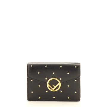 Fendi F is Fendi Trifold Wallet Studded Leather Micro