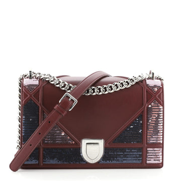 Christian Dior Diorama Flap Bag Sequin Embellished Lambskin Medium