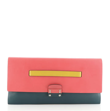 Valentino Mime Clutch Colorblock Leather