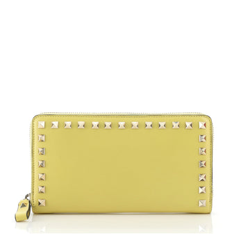 Valentino Rockstud Zip Around Wallet Leather