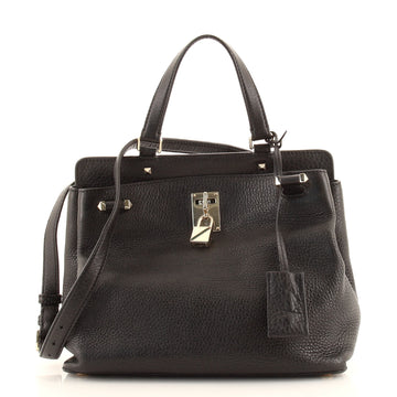 Valentino Joy Lock Top Handle Bag Leather Medium