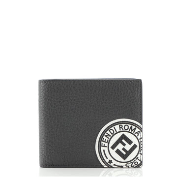 Fendi FF Logo Stamp Bifold Wallet Printed Leather