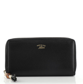 Gucci Bamboo Tassel Zip Wallet Leather