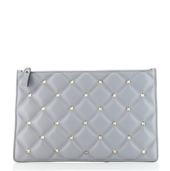 Valentino Candystud Zip Pouch Leather Large