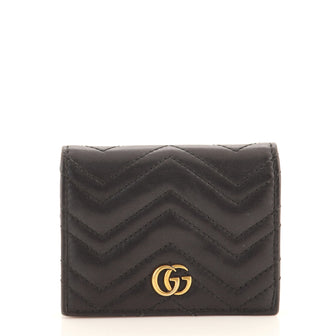 Gucci GG Marmont Flap Card Case Matelasse Leather