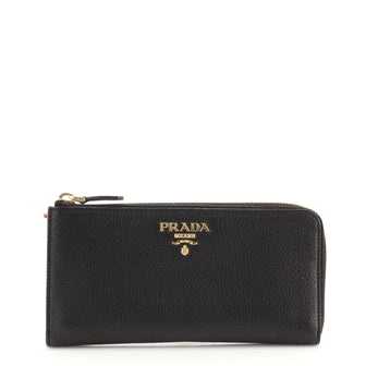 Prada Zip Around Wallet Vitello Grain Long