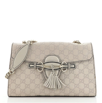 Gucci Emily Chain Flap Bag Guccissima Leather Medium