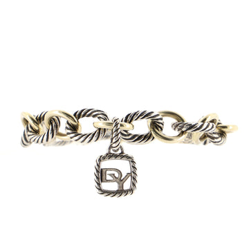 David Yurman Oval Link Bracelet Sterling Silver and 18K Yellow Gold 12mm