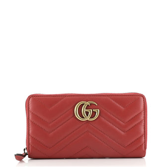 Gucci GG Marmont Zip Around Wallet Matelasse Leather