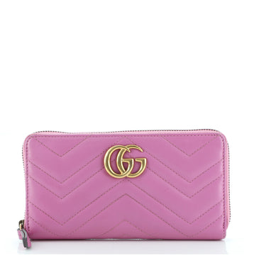 Gucci GG Marmont Zip Around Wallet Matelasse Leather
