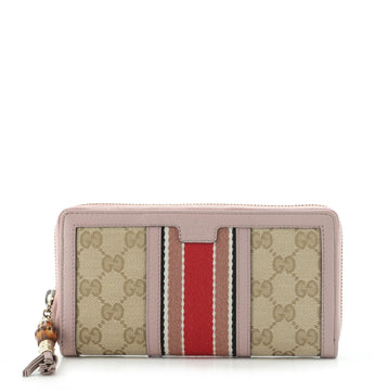 Gucci Rania Web Zip Around Wallet GG Canvas