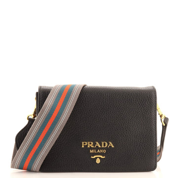 Prada Dual Strap Flap Crossbody Bag Vitello Daino Small