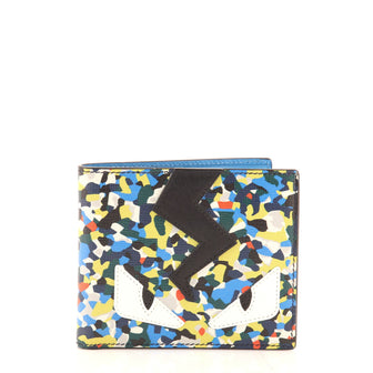 Fendi Monster Bifold Wallet Printed Leather Compact