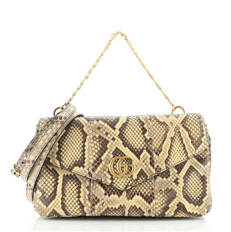 Gucci Thiara Double Shoulder Bag Python and Leather Medium