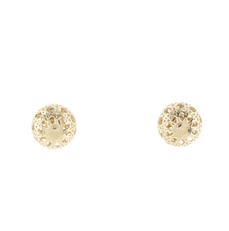 Christian Dior Tribales Stud Earrings Cannage Metal