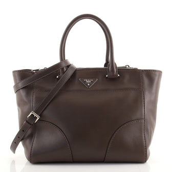 Prada Twin Pocket Tote Stitched City Calf Medium