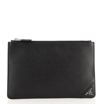 Prada Porter Zip Pouch	Saffiano Leather