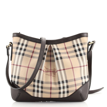 Burberry Hartham Crossbody Bag Haymarket Coated Canvas Medium